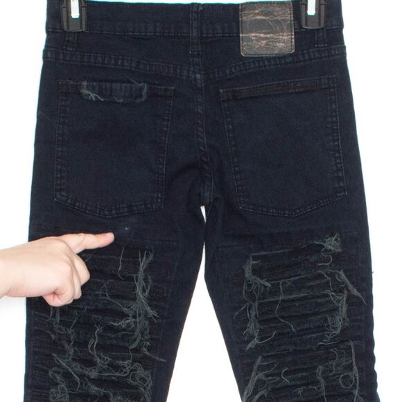 Cheap Monday Womens Jeans Narrow Destroyed Grunge Streetwear Punk Goth Blue 25 - Picture 3 of 4